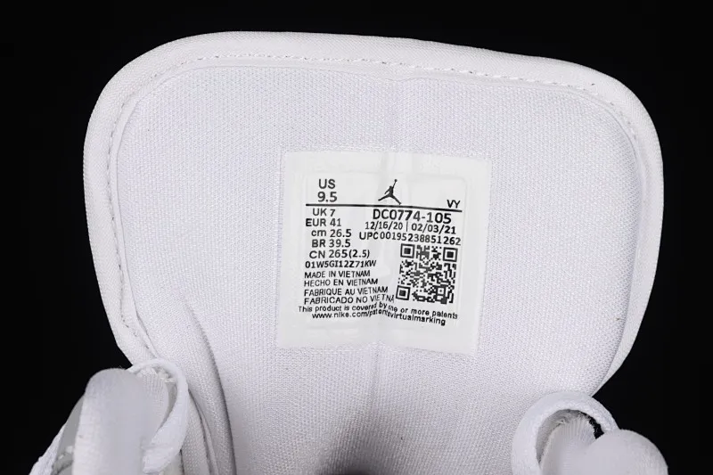 All categories Air Jordan Jordan series basketball shoes Air Jordan 1 Low G version pure original Air Jordan 1 Low AJ1 Joe 1 Wolf gray low-top cultural leisure sports sneakers DC0774-105